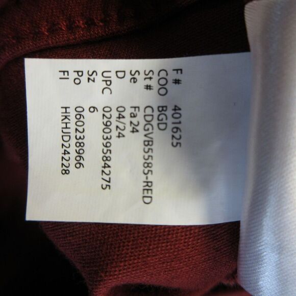 GLORIA VANDERBILT Wide Leg Tummy Control Crop Pants Sz 6 Red Rust Pull On NWT - Picture 4 of 12